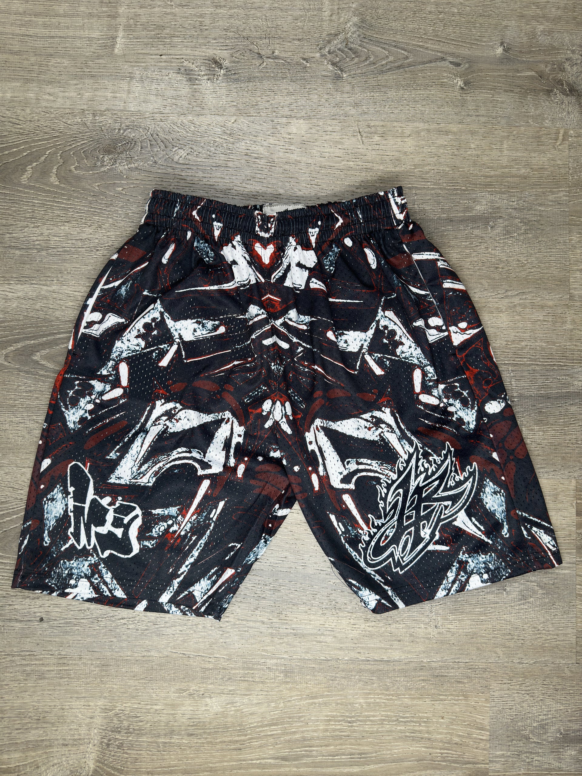 Red Abstract Shorts